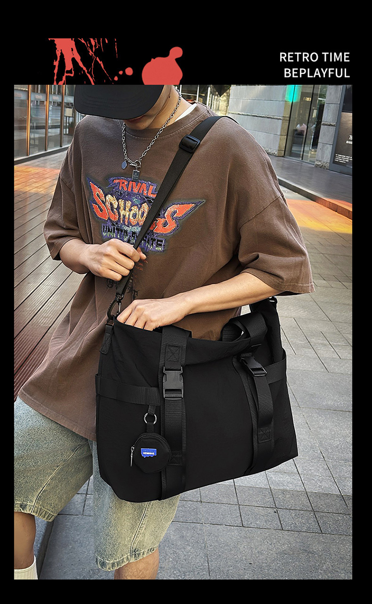 ボストンバッグ シンプル軽量ボストントート 3色展開