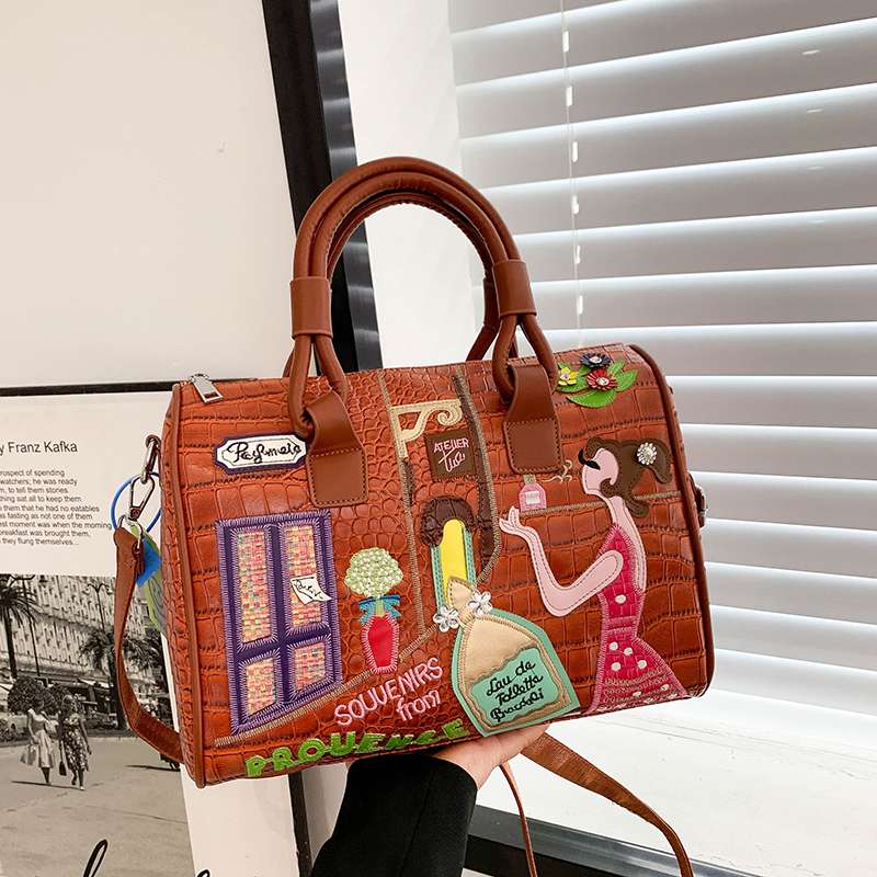 プロヴァンス刺繍デザインボストンバッグ