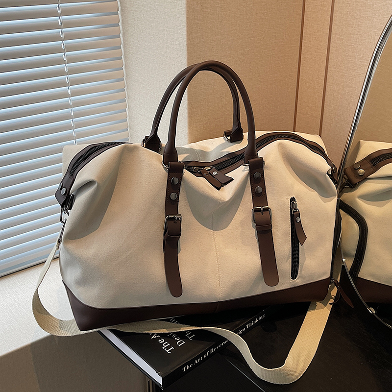 ボストンバッグ 上質キャンバス 本革使い 旅行バッグ 3色展開