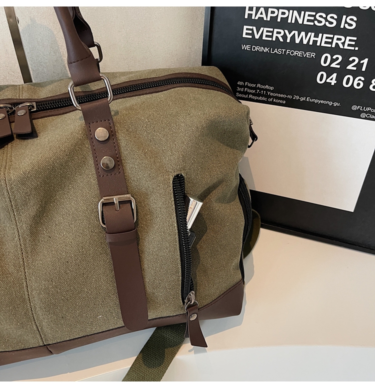 ボストンバッグ 上質キャンバス 本革使い 旅行バッグ 3色展開