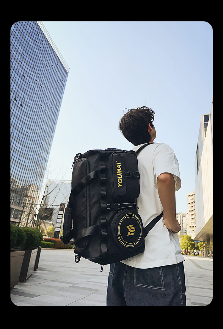 ボストンバッグ 多機能ポケット付き スタイリッシュボストン