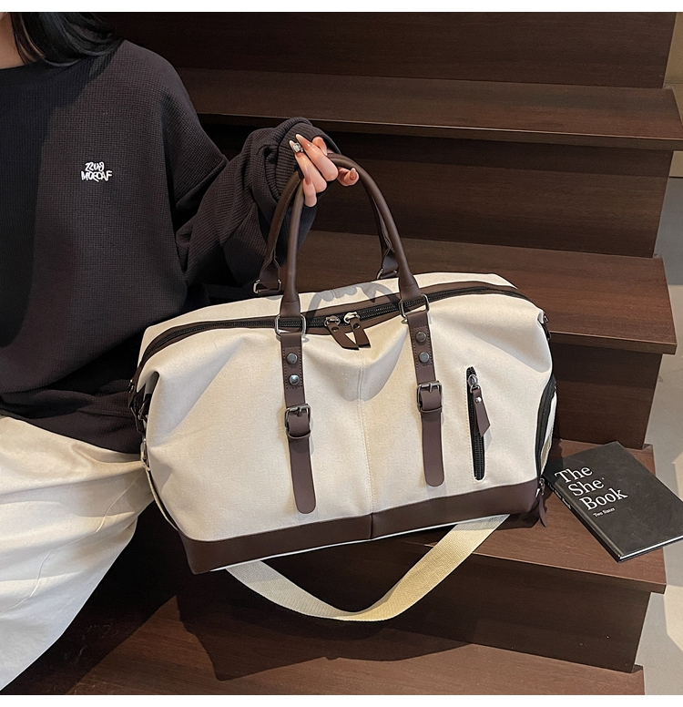 ボストンバッグ 上質キャンバス 本革使い 旅行バッグ 3色展開