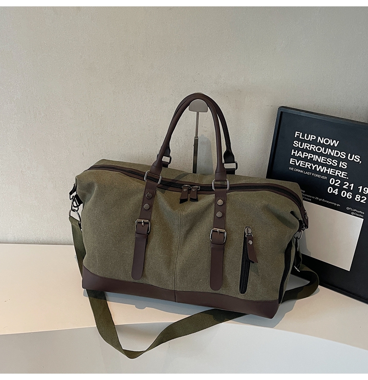 ボストンバッグ 上質キャンバス 本革使い 旅行バッグ 3色展開