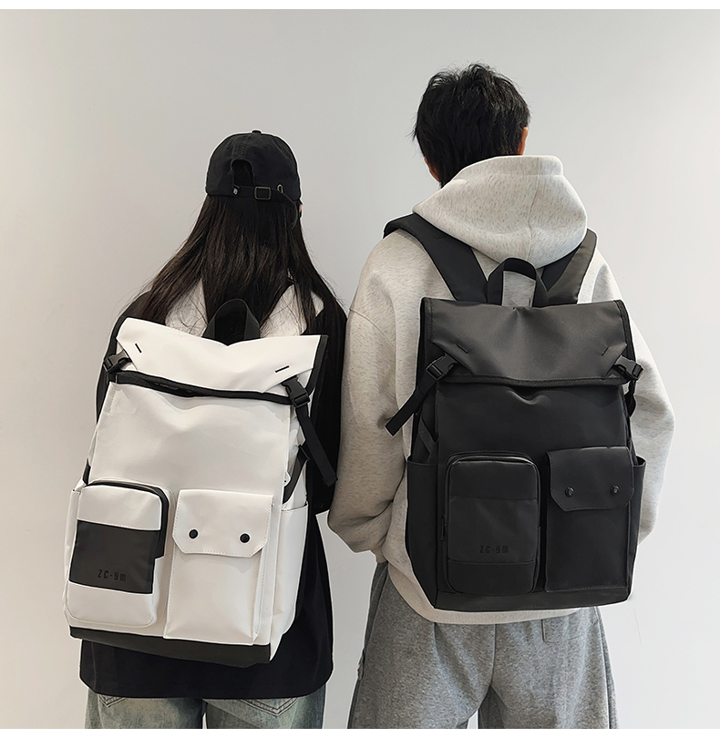 多機能フラップリュック 大容量 2色展開 ブラック/ホワイト
