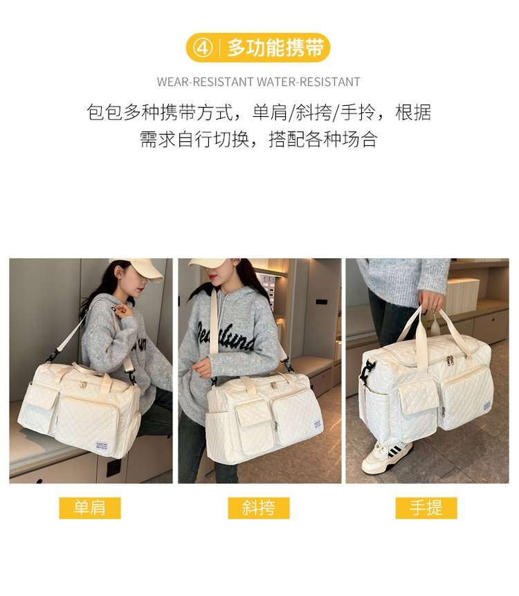 【非表示】多機能ポケット付き軽量ボストンバッグ