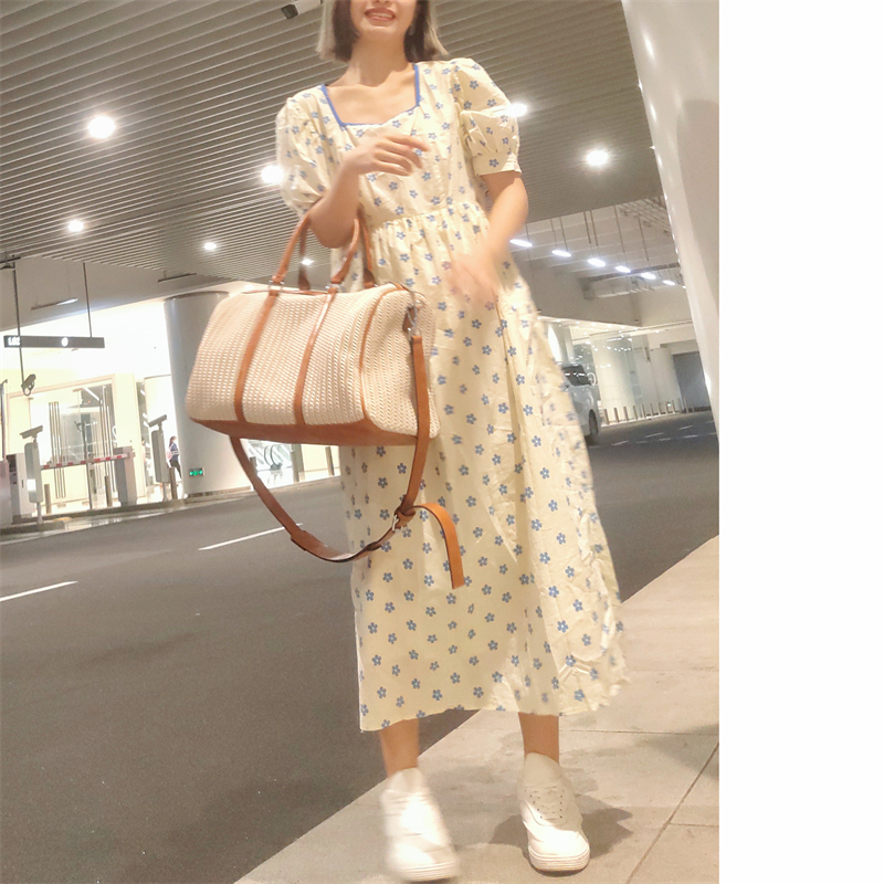 ボストンバッグ 職人編み込みリゾート旅行バッグ