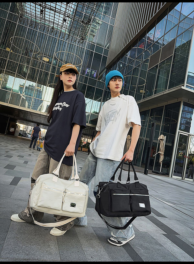 ボストンバッグ 都会派ポケット多機能 軽量 ボストン 6色展開