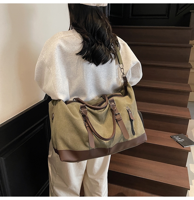 ボストンバッグ 上質キャンバス 本革使い 旅行バッグ 3色展開