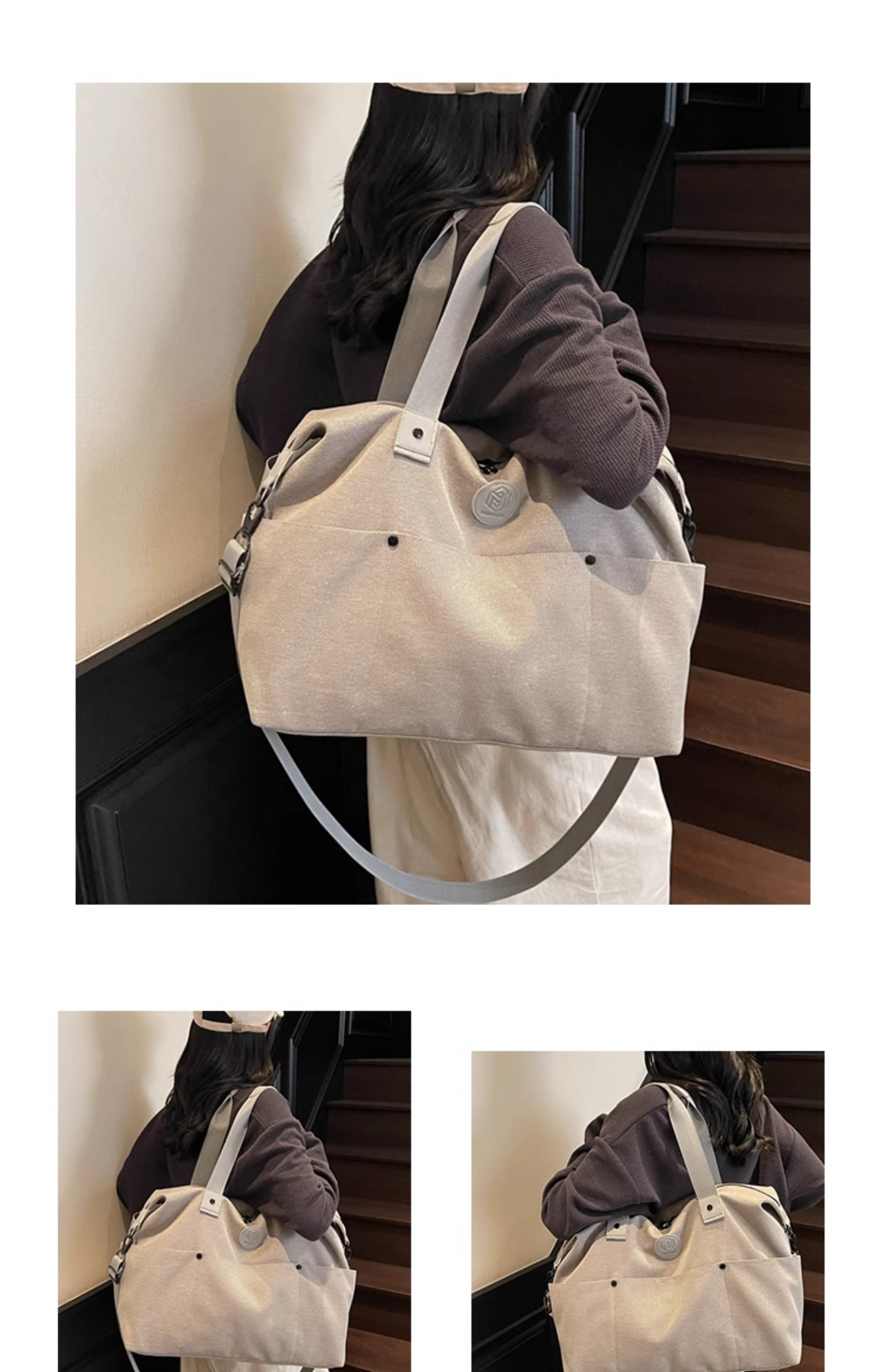ボストンバッグ シンプル 2WAY キャンバス 旅行バッグ