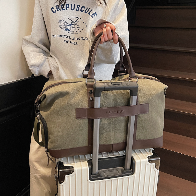 ボストンバッグ 上質キャンバス 本革使い 旅行バッグ 3色展開