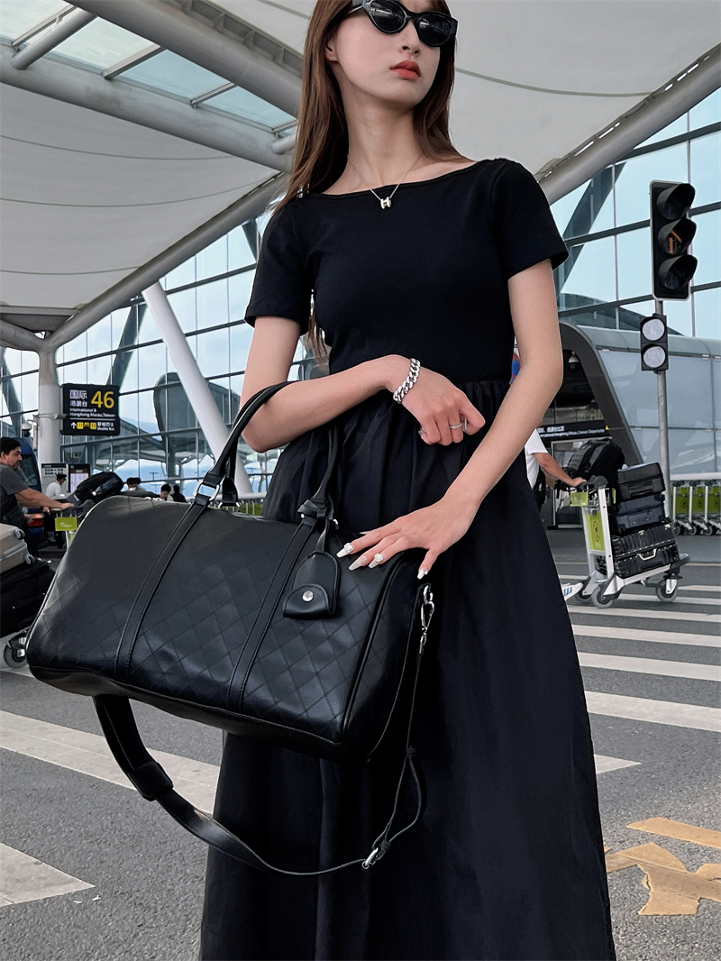 ボストンバッグ 上質キルティング旅行用ボストンバッグ