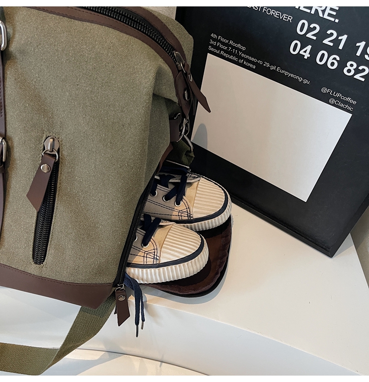 ボストンバッグ 上質キャンバス 本革使い 旅行バッグ 3色展開