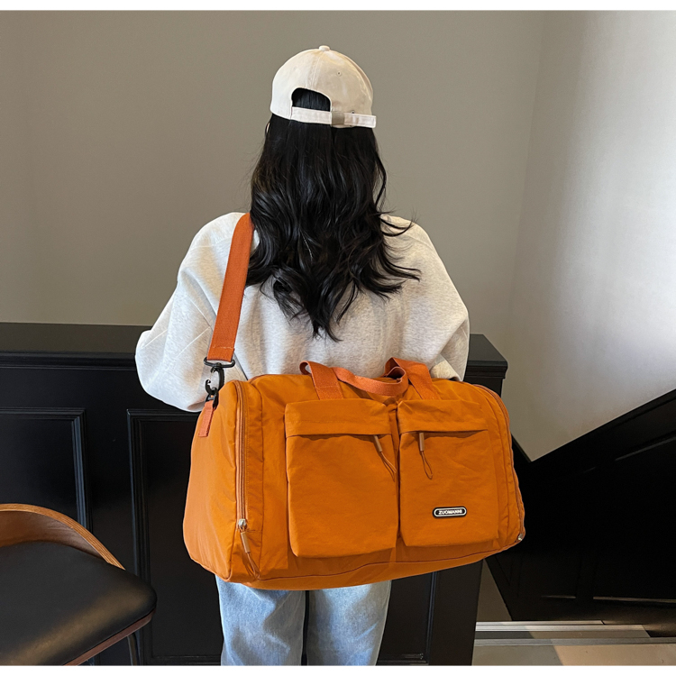 多機能ポケット付き 大容量 旅行ボストン 5色展開