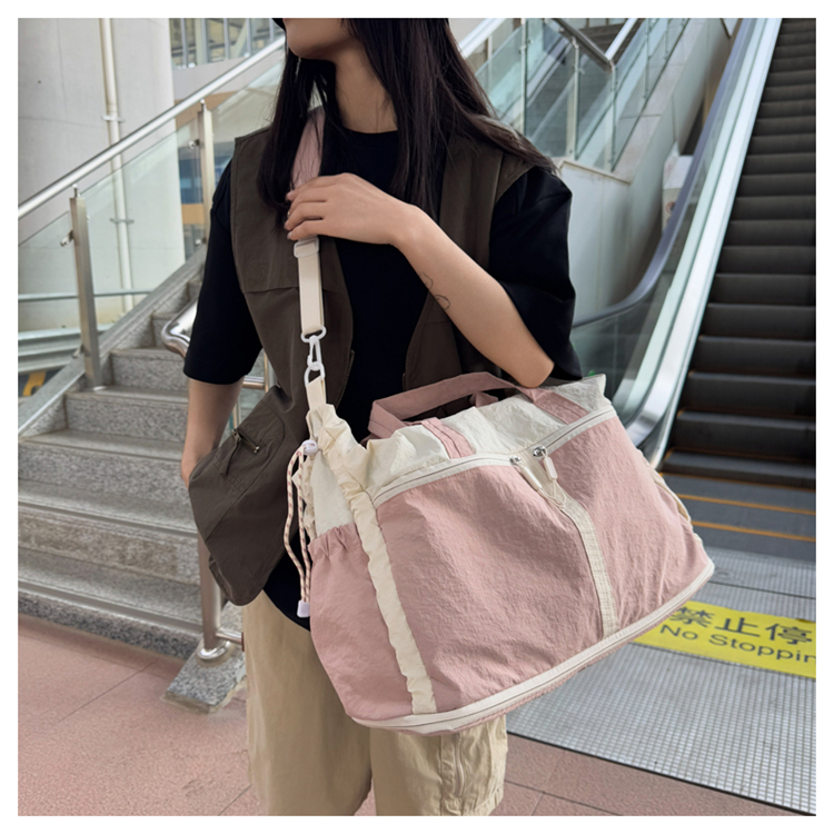 ボストンバッグ 軽量バイカラーボストン 拡張可能 5色展開