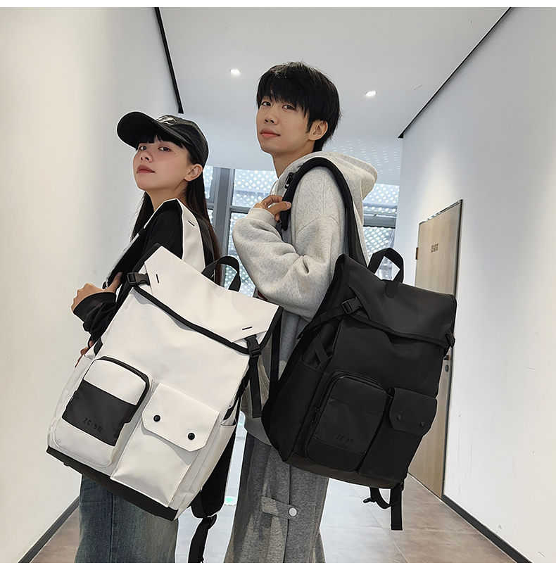 多機能フラップリュック 大容量 2色展開 ブラック/ホワイト