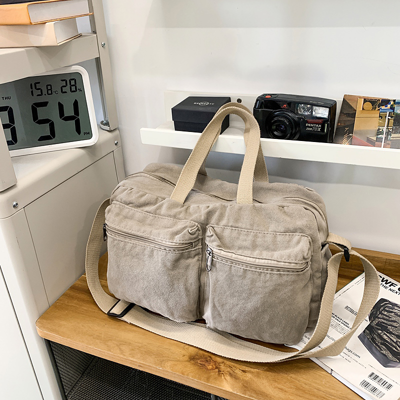ビンテージ風 多機能ボストンバッグ 4色展開