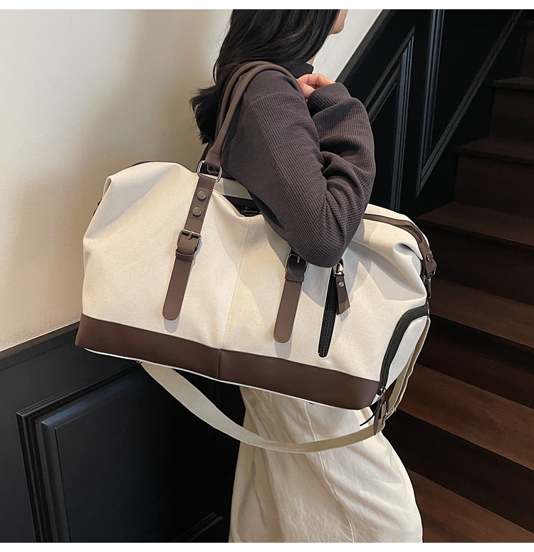 ボストンバッグ 上質キャンバス 本革使い 旅行バッグ 3色展開