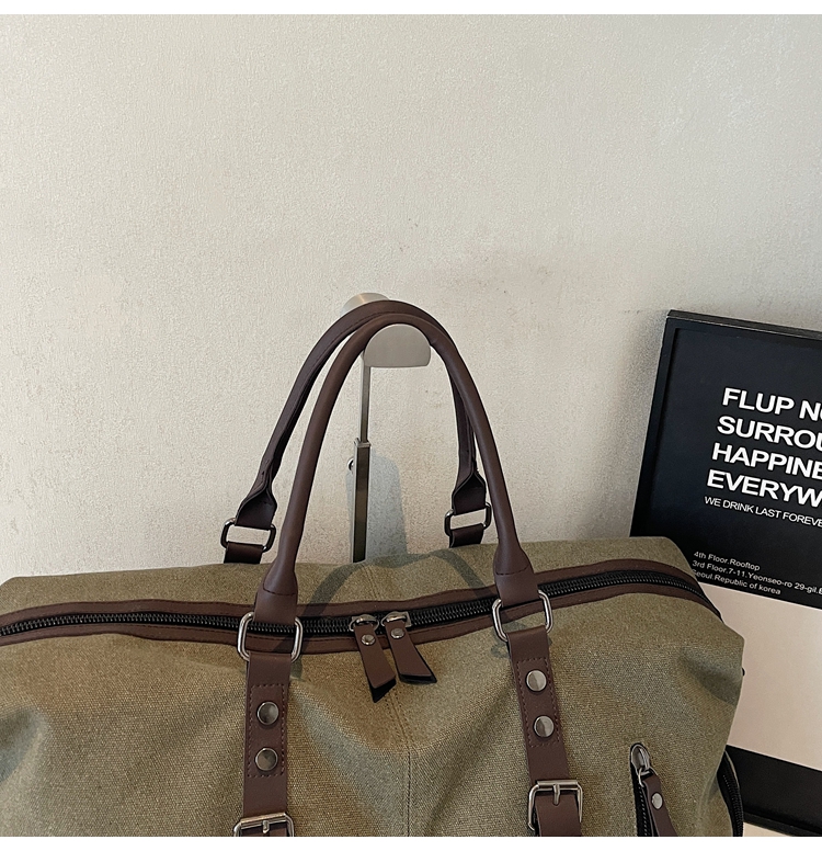 ボストンバッグ 上質キャンバス 本革使い 旅行バッグ 3色展開