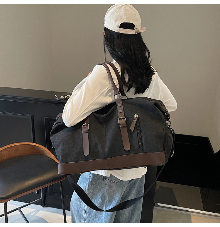 ボストンバッグ 上質キャンバス 本革使い 旅行バッグ 3色展開