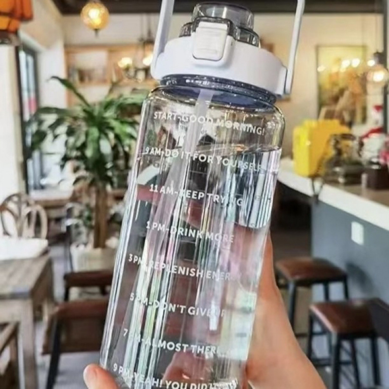水筒 時間目盛り付き大容量プラスチック水筒