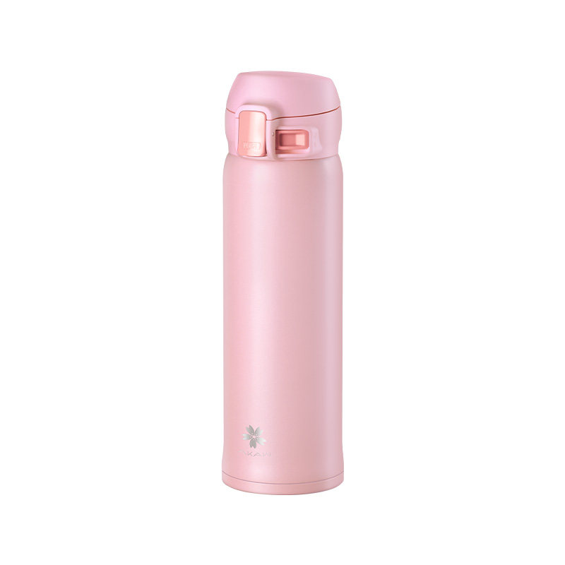水筒 桜モチーフのワンタッチ保温保冷水筒