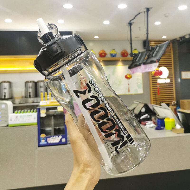 水筒 吸い口付き大容量クリアボトル水筒