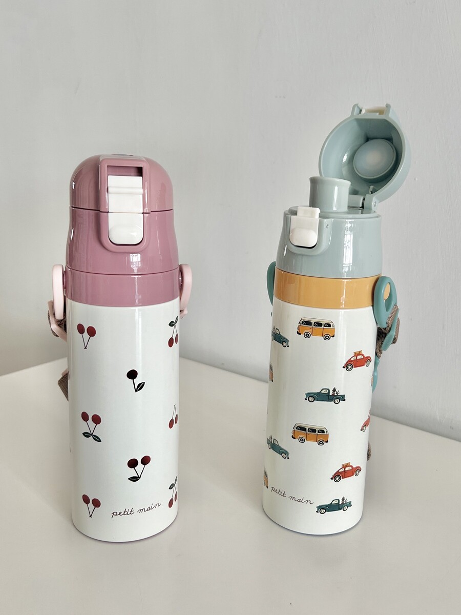 水筒 かわいい柄のワンタッチ子ども用水筒