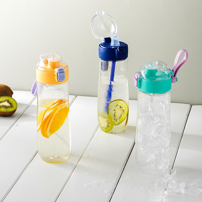 水筒 フルーツ infuse ストロー付き透明プラスチック水筒
