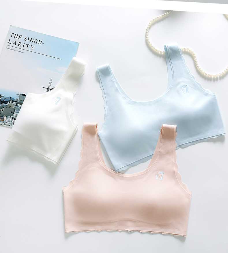 【３枚セット】 中学生ブラ ふわもち やさしいねこ型ノンワイヤー