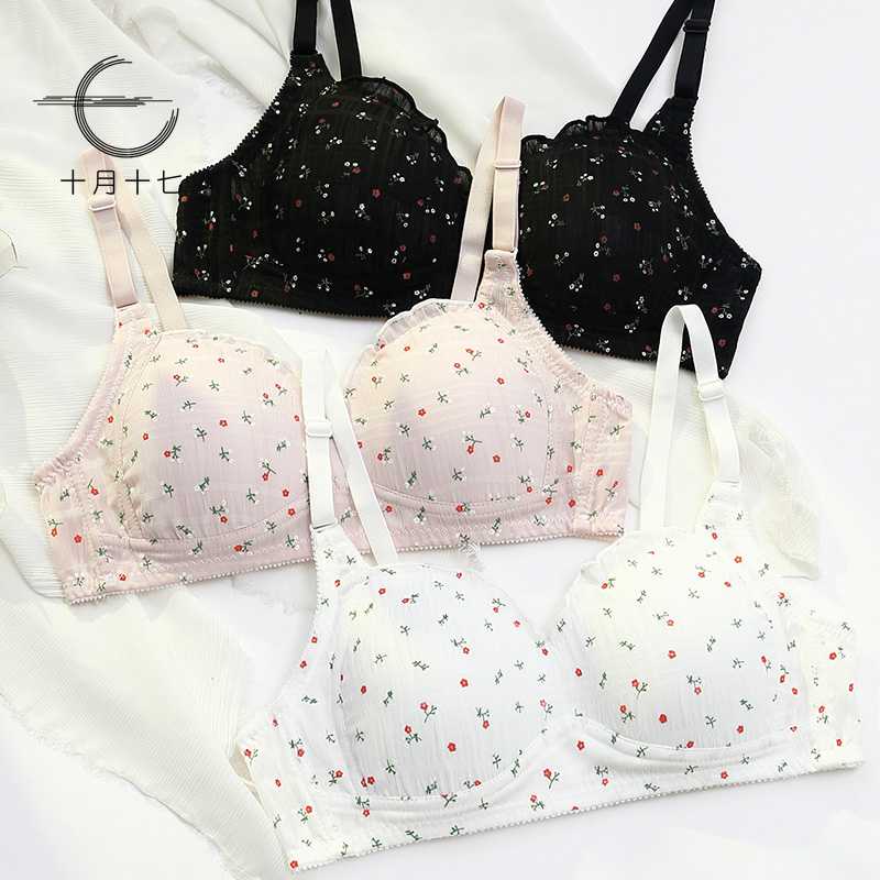  中学生ブラ 小花模様ふんわりブラジャー