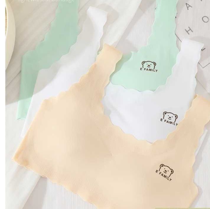 中学生ブラ なめらか波うさぎ ノンワイヤーブラ