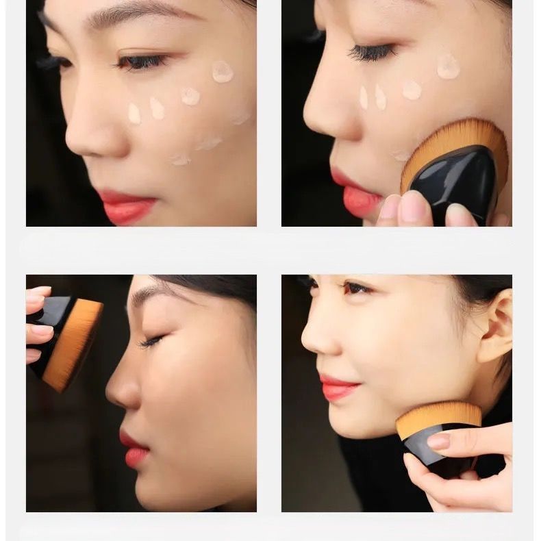 メイクブラシ 多面体型プロ仕様ファンデーション専用ブラシ