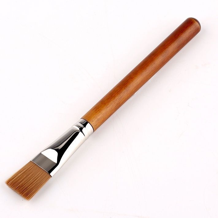 メイクブラシ 木製ハンドル平筆ファンデーション用ブラシ