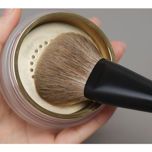 メイクブラシ 高密度天然毛ファンデーション用丸型ブラシ