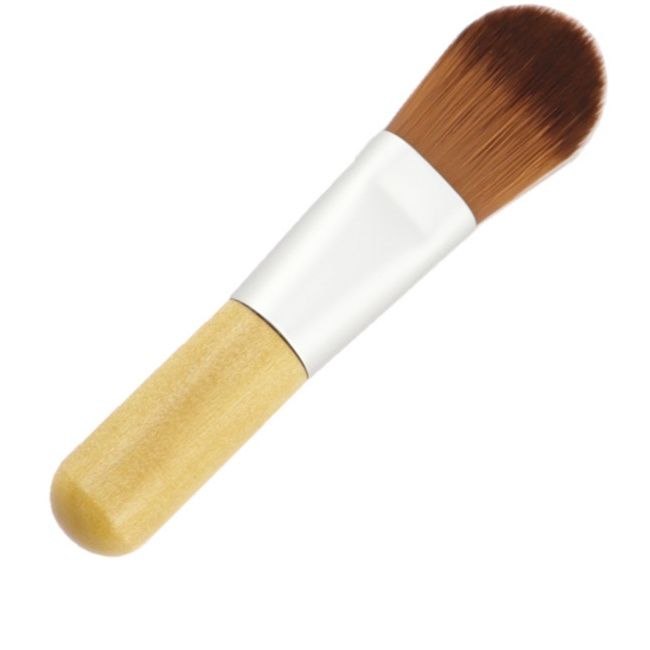 メイクブラシ 天然木柄フラット型チークブラシ
