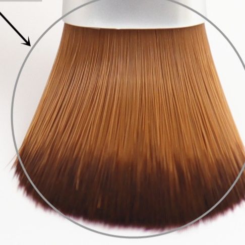 メイクブラシ 天然木柄フラット型チークブラシ