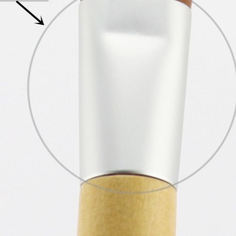 メイクブラシ 天然木柄フラット型チークブラシ