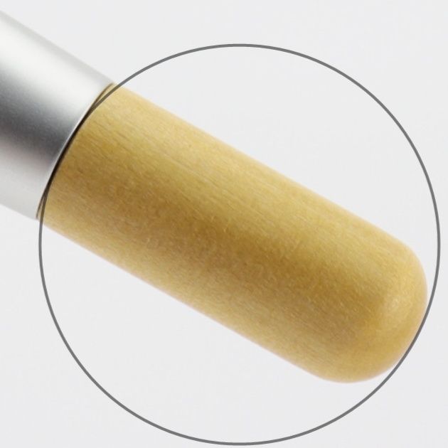 メイクブラシ 天然木柄フラット型チークブラシ