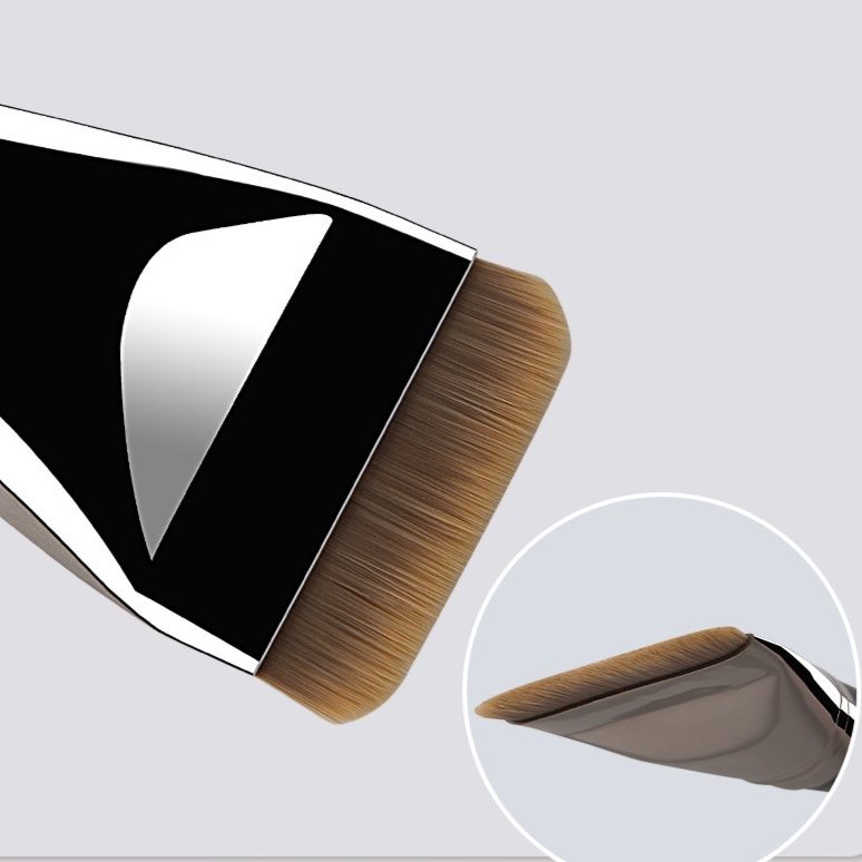 メイクブラシ プロ仕様平型ファンデーションブラシ