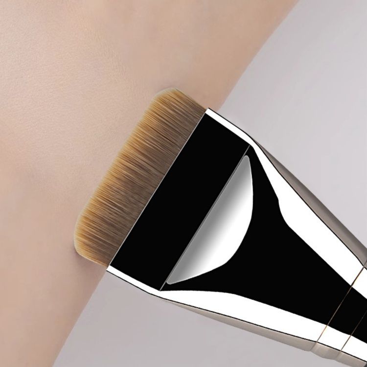 メイクブラシ プロ仕様平型ファンデーションブラシ