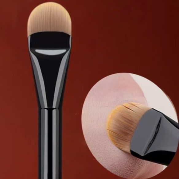 メイクブラシ プロ仕上げ扁平ファンデーションブラシ