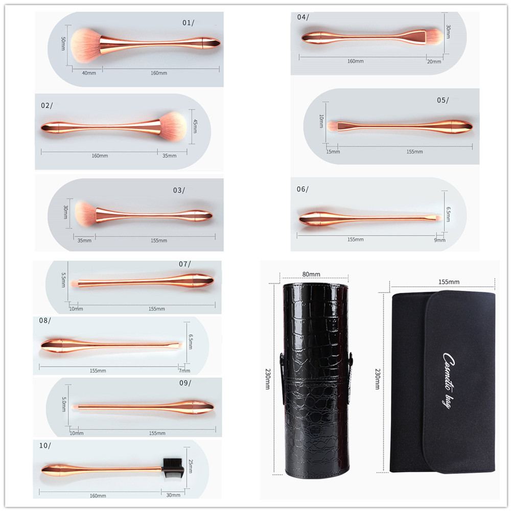 化粧ブラシセット ローズゴールド メイクブラシ 十本セット
