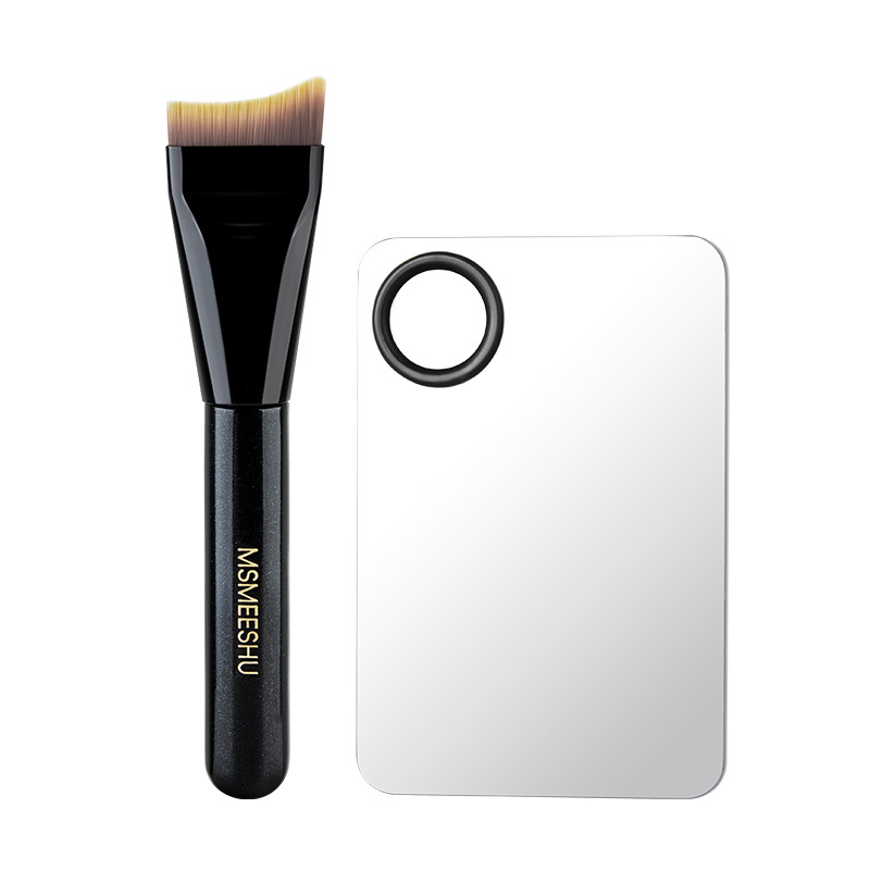 メイクブラシ プロ仕上げ斜めカット平筆ファンデーションブラシ