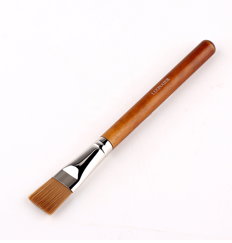 メイクブラシ プロ仕様木製ハンドル平筆コンシーラー専用ブラシ