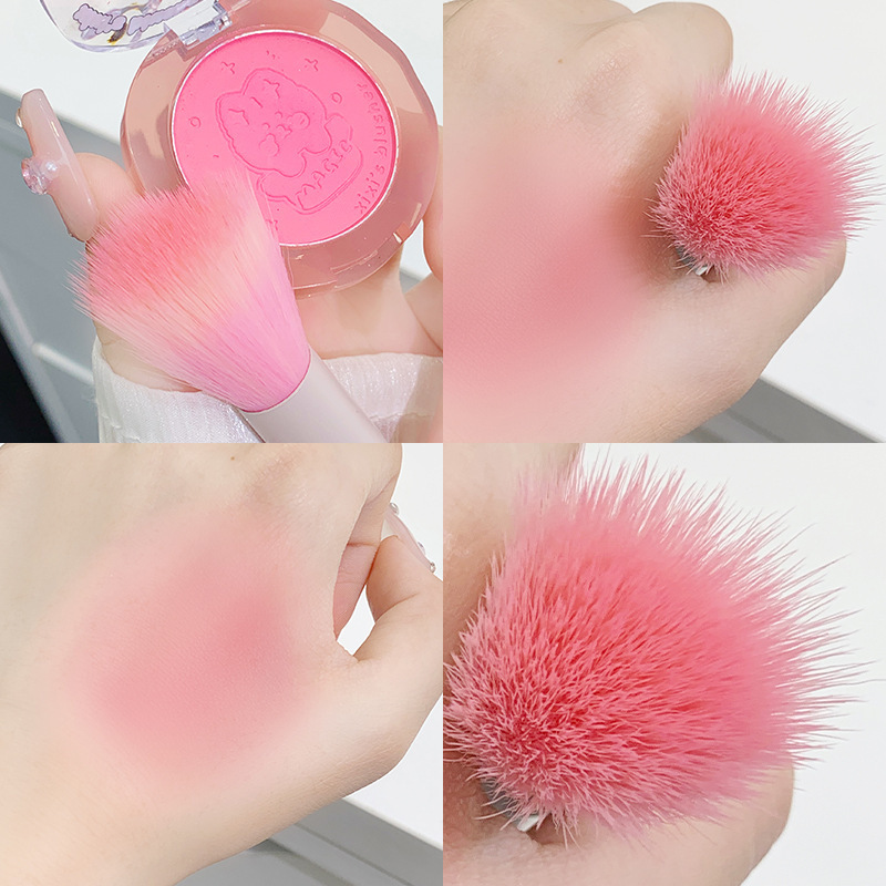 メイクブラシ チーク ふわもこ頬彩ブラシ