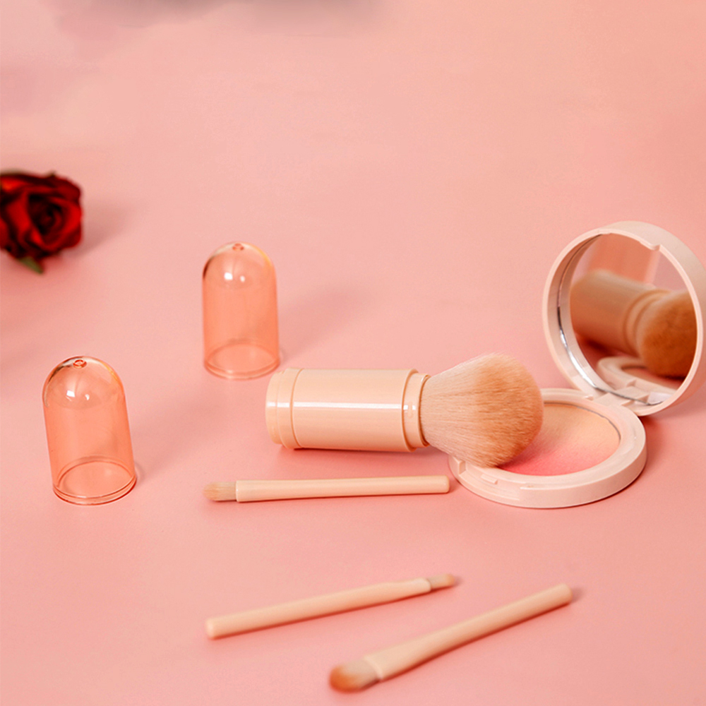 携帯用蓋付きメイクブラシセット 4本組