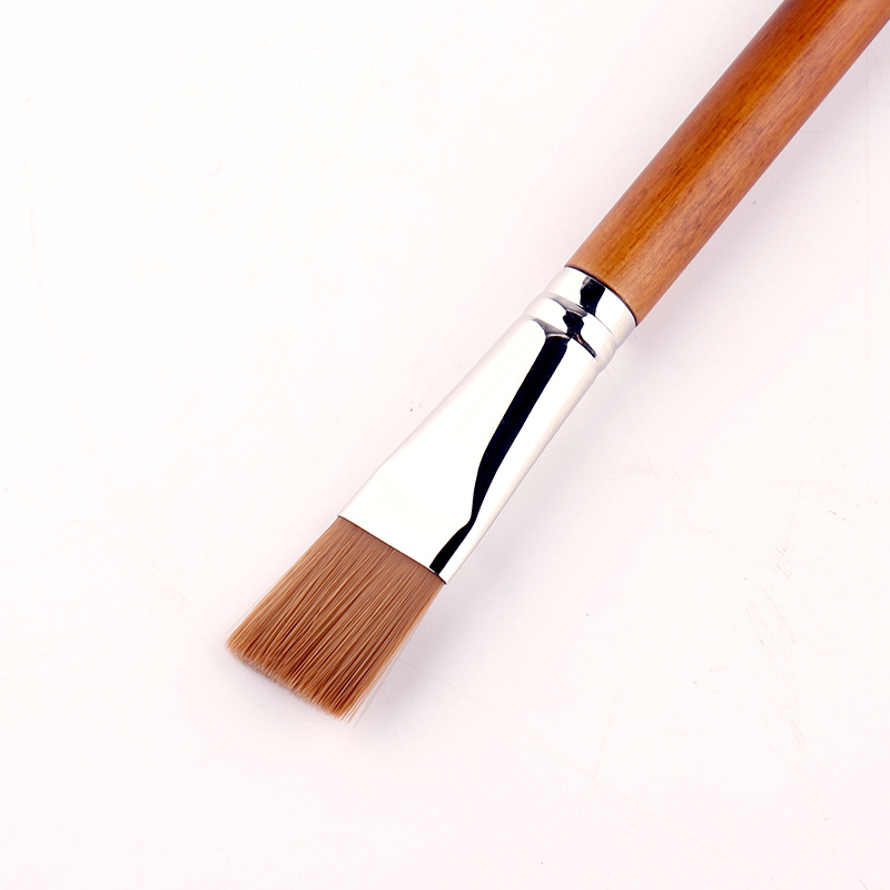 メイクブラシ プロ仕様木製ハンドル平筆コンシーラー専用ブラシ