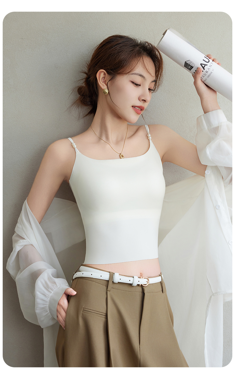 ブラトップ 優美パール装飾一体型ブラトップ