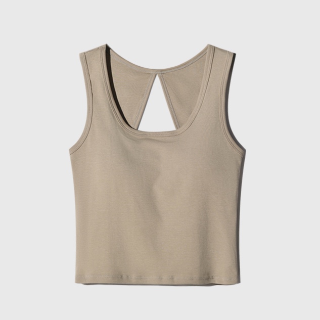 美シルエット 背中開き ブラトップタンク