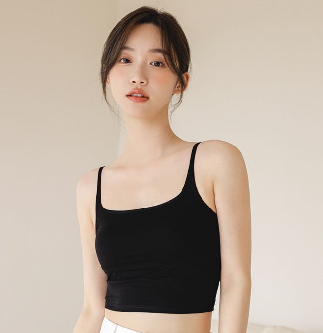 ブラトップ シンプル美胸ブラトップタンクトップ